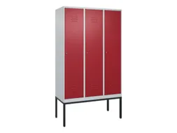 locker,HxBxD 2120x1200x500mm,3vak,vak B 400mm,cil.-slot,voetonderstel