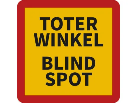 aanwijzingsbord,Dode hoek Blind spot,PVC,geel/rood/zwart