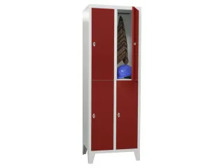 lockerkast,HxBxD 1850x600x500mm,2x2vakken,RAL7035,front RAL3000 - 2