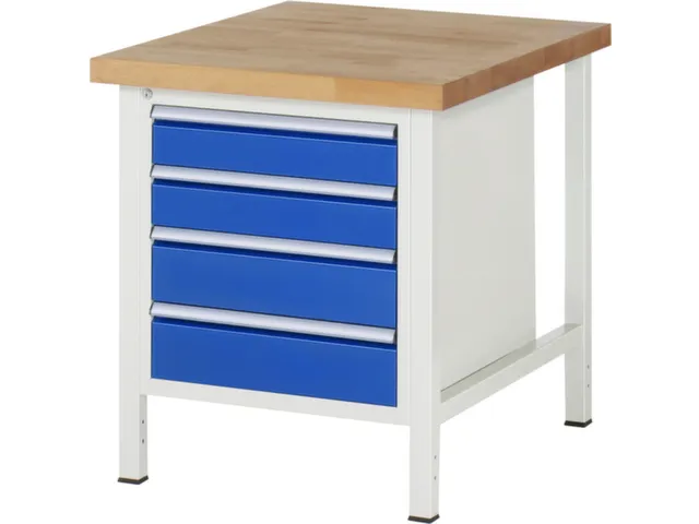 werkbank,HxBxD 840-1040x750x900mm,beukblad,draagverm. 1250kg,4voeten