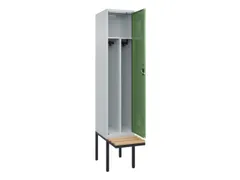 locker met bank,voor scheiding van kleding,HxBxD 2120x400x815mm,1vak