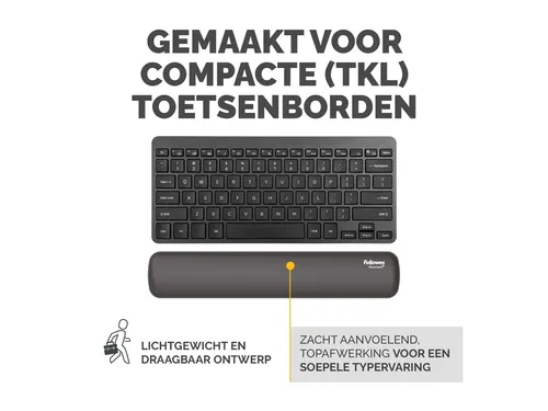 Polssteun Fellowes Breyta compact zwart 6x32cm