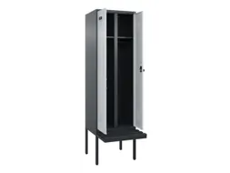 locker met bank,voor scheiding van kleding,HxBxD 2120x600x815mm,2vak