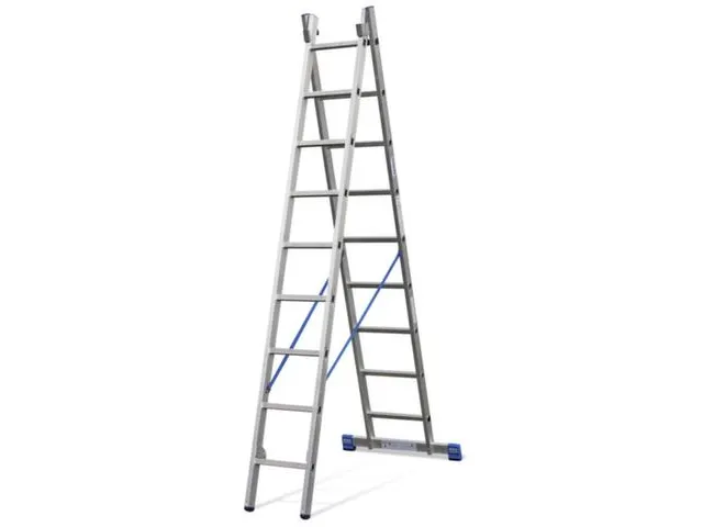 multifunctionele ladder,2x9,sporten,balk L 2,6-4,35m,aluminium