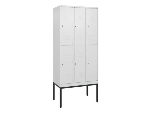 dubbeldekse locker,HxBxD 2120x900x500mm,3x2vak.,vak B 300mm,cil.-slot