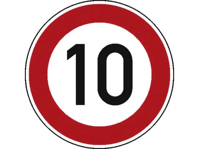verkeersbord,maximumsnelheid 10km/h,conform StVO,aluminium