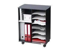 transportwagen,HxBxD 699x545x335mm,7vakken,romp grijs/zwart