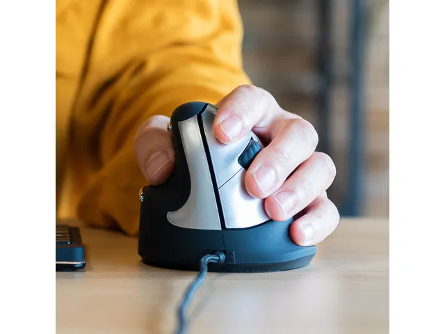 Ergonomische muis R-Go HE Break Medium Links bedraad Zwart