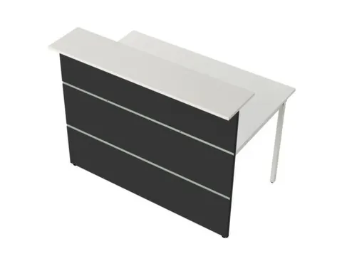 Balie Aanbouwelement 1350x1015mm Recht Front Antraciet Bladen Wit