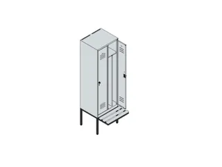 locker voor scheiding van kleding,HxBxD 2120x600x815mm,2vak - 3