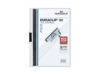 Klemmap Durable Duraclip A4 3mm 30 vellen wit - 1
