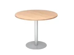 vergadertafel,HxØ 745x1000mm,rond,schotelvoet zilverkleurig,ronde bui