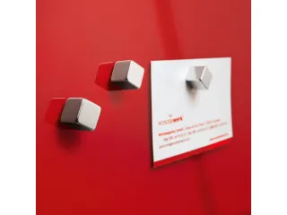 Magneten Sigel voor glasbord set 10stuks zilverkleurig C5 sterk 10x10x - 5