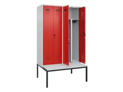 PBM-locker met bank,HxBxD 2120x1200x815mm,4vak,vak B 300mm