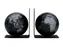 Boekensteun TROIKA met magnetische Wereldbol 13cm 2 stuks Zwart