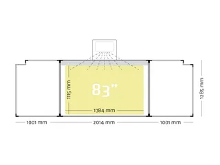 Projectiebord Extraflat Vijfvlaks 128x201cm 16:10 mat wit finger touch - 2
