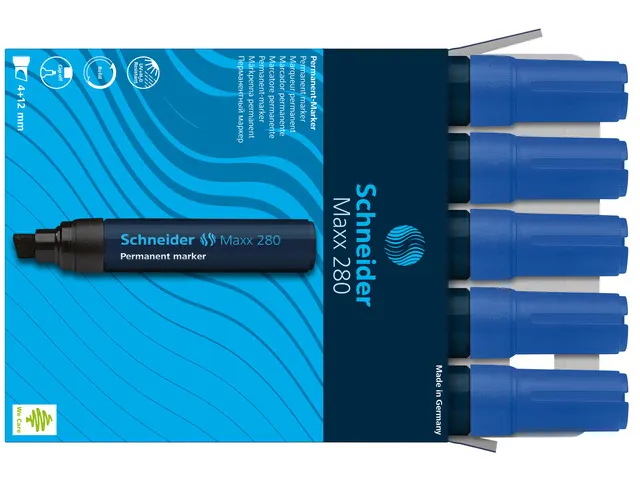 Marker Schneider Maxx 280 permanent beitelpunt blauw