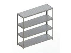 Breedvakstelling 1970x2000x600mm Vaklast 500kg 4 Stalen Legborden