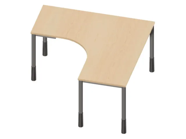 bureau à retour à hauteur réglable,HxlxP 720-840x1400x1400mm,NE-ér