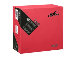Infibra I-0457 P-to-P Servet 38x38cm 1/4 vouw 2-Laags Rood 1440 Stuks - 1