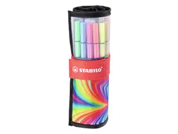 Viltstift STABILO Pen 68/25 Arty roletui medium assorti set à 25 stuk