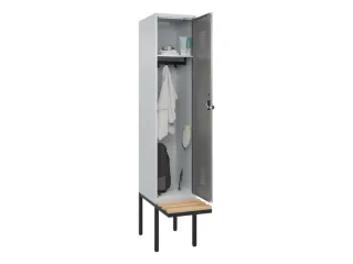 locker met bank,HxBxD 2120x400x815mm,1vak,vak B 400mm,draaigrendel - 1