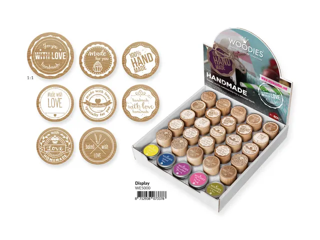 Stempels en stempelkussen Woodies Handmade