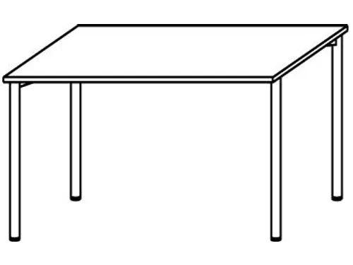 Bureau 4-Poot Hxbxd 680-800X1600X800Mm Ronde Buis Lichtgrijs