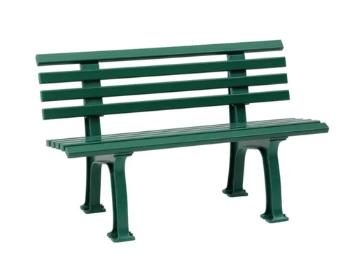 Kunststofbank 740x1200x380mm Zit H 440mm 9 Latten 2 Pootstellen Groen