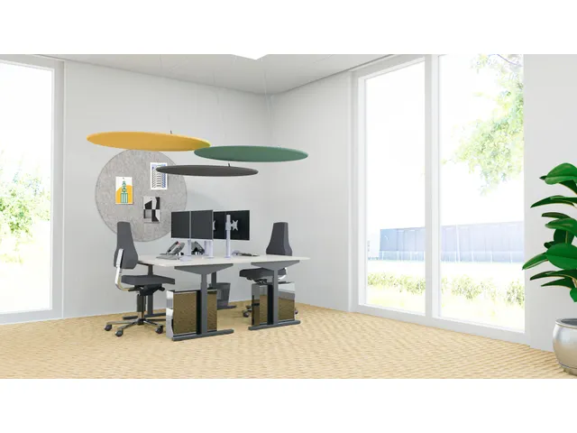 Akoestisch PET-vilt rond plafondpaneel Ø120cm Geel