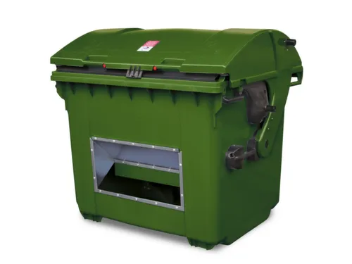 strooigoedbak,HxBxD 1035x1360x765mm,HDPE,groen,deksel groen