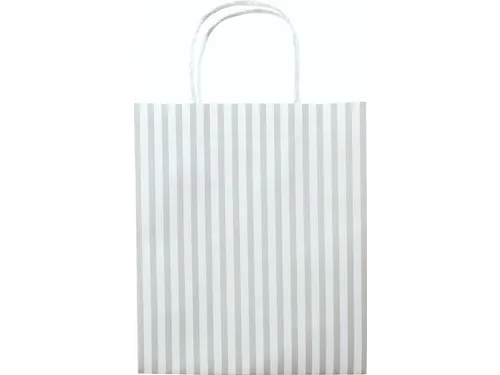 Tas met handvat Folia kraftpapier 115gr 18x21x8cm wit set à 3 dessins
