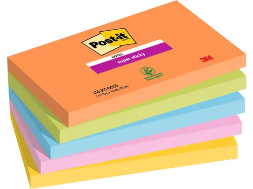 Memoblok 3M Post-it 655 Super Sticky 76X127mm BOOS