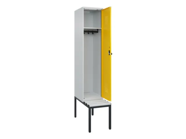 locker met bank,HxBxD 2120x400x815mm,1vak,vak B 400mm,draaigrendel