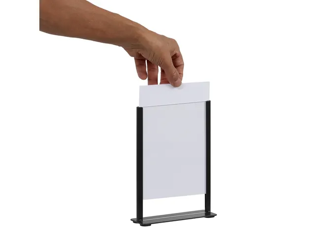 Kaarthouder Europel zwart metaal met acryl bord A5