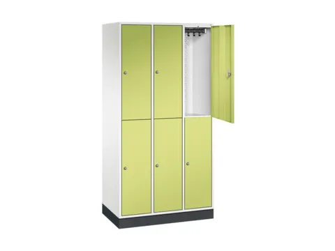 Dubbeldekse garderobekast,HxBxD 1950x920x500mm,3x2vak.,vak B 260mm