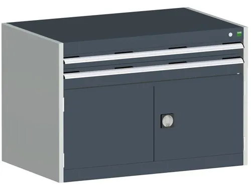 ladekast HxBxD 700x1050x650mm 2laden RAL7035 front RAL7016