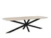 Vergadertafel Harper Deens Ovaal 200x100cm Naturel blad met Spinpoot
