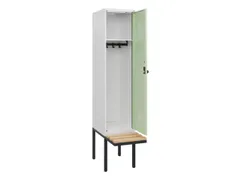 locker met bank,HxBxD 1950x400x815mm,1vak,vak B 400mm,draaigrendel