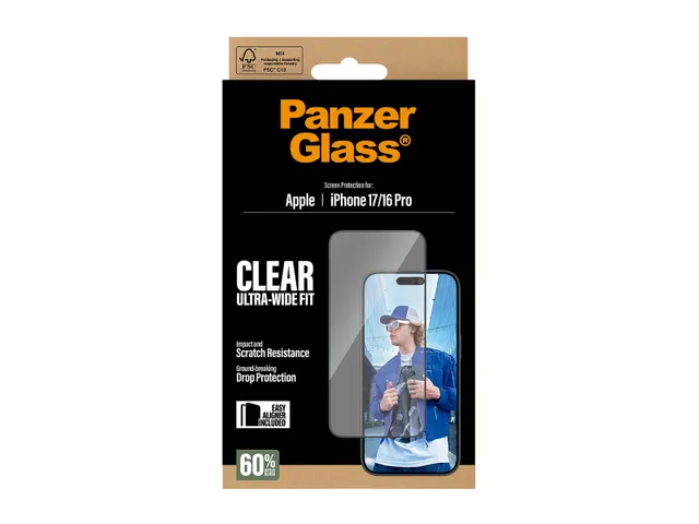 PanzerGlass Screen Protector iPhone 17 | iPhone 16 Pro | Ultra-Wide