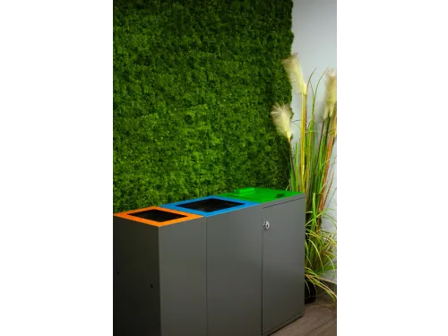 Modulaire Afvalbak met Deur en Zakhouder 85 liter Donkergrijs