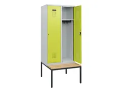 locker met bank,HxBxD 1950x800x815mm,2vak,vak B 400mm,cilinderslot