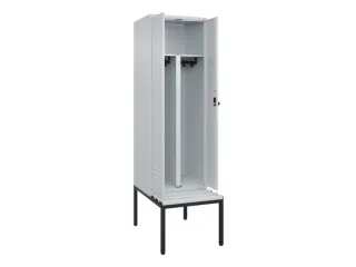 PBM-locker met bank,HxBxD 2120x600x815mm,2vak,vak B 300mm,draaigrendel - 2