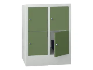 lockerkast,HxBxD 855x600x500mm,2x2vakken,RAL7035,front RAL6011 - 2
