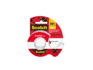 Plakband Scotch 600 19Mmx25M Crystal Clear + Handafroller - 3