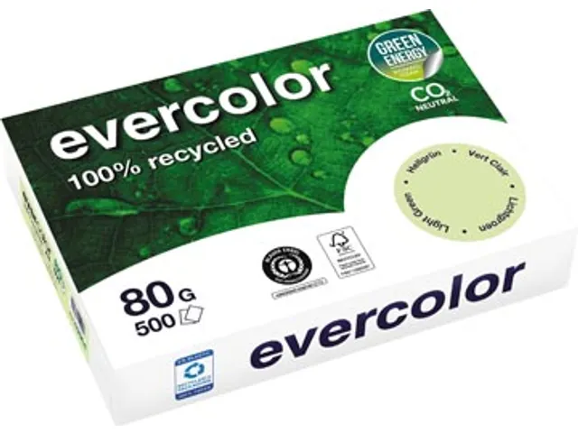 Gerecycleerd Kopierpapier Evercolor 80 Gram A4 Lichtgroen
