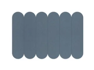 Akoestische PET-vilt ovale stroken blauw 30x120cm 6 stuks - 1
