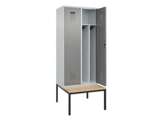 locker met bank,voor scheiding van kleding,HxBxD 2120x800x815mm,2vak - 1