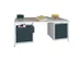 bureau pour atelier HxlxP 720x1700x800mm RAL7035 face avant RAL7016