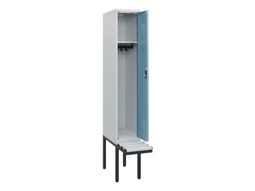 locker met bank,HxBxD 1950x300x815mm,1vak,vak B 300mm,cilinderslot